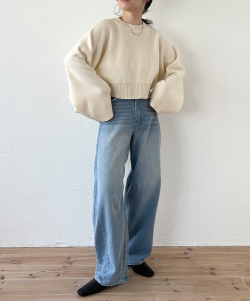 【美品】WE11DONE ショートスリーブニット　黄　M セーター 秋 レディース ニットトップス 40代 50代 vネック