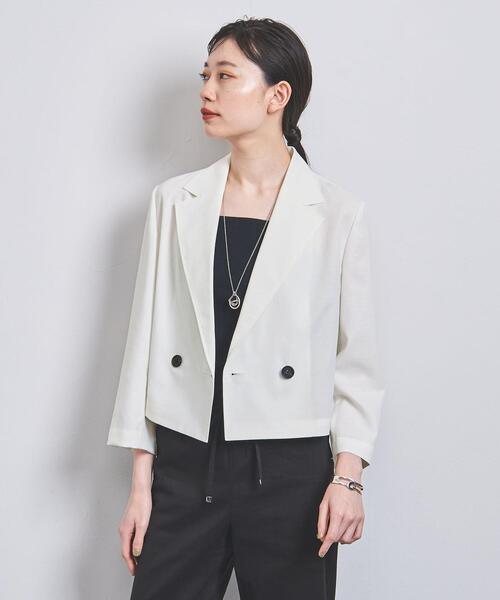 ジャケット テーラードジャケット P LI PU ドビー ショート ジャケット