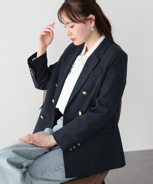 美品✨バーバリーブルーレーベル テーラードジャケット 紺ブレ 金ボタン チェック BURBERRY - ☆未使用 バーバリー 金ボタン ダブル テーラード