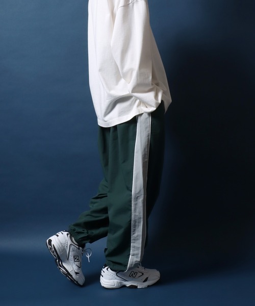 ANPAS パンツ Nylon Fabric Side Line Color Switching Track