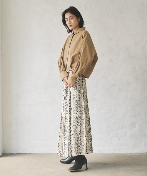 美品 オードリーアンドジョンワッド ペイントライクプリーツスカート ロング丈 Audrey and John Wad スカート ペイントライクプリーツスカート