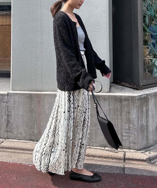 美品 オードリーアンドジョンワッド ペイントライクプリーツスカート ロング丈 Audrey and John Wad スカート ペイントライクプリーツスカート