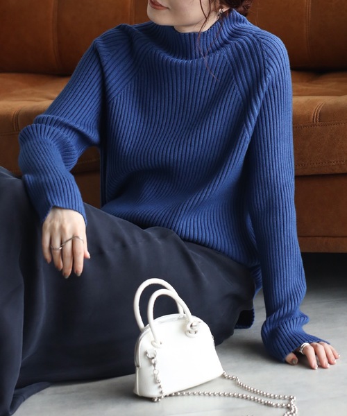 新品 背中美人になれるニット バックスリットリブニットプルオーバー バックスリットミドルニット | NATURAL BEAUTY BASIC（ナチュラル
