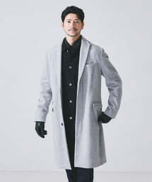 5351 POUR LES HOMMES チェスターコート オリーブグリーン 5351 POUR LES HOMMES チェスターコート コート ピークドラペル