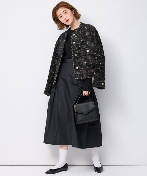 23区 ジャケット ノーカラージャケット GIOLICA カラーミックス