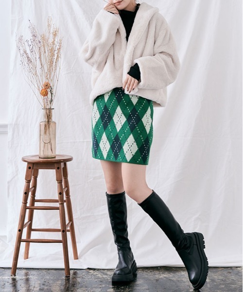 スカート アーガイル ニット ミニスカート : ZOZOTOWN Yahoo!店