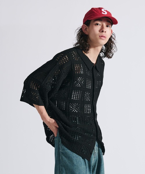 WETTEMPT シャツ CROCHET KNIT SHIRT / クロシェニットシャツ メンズ