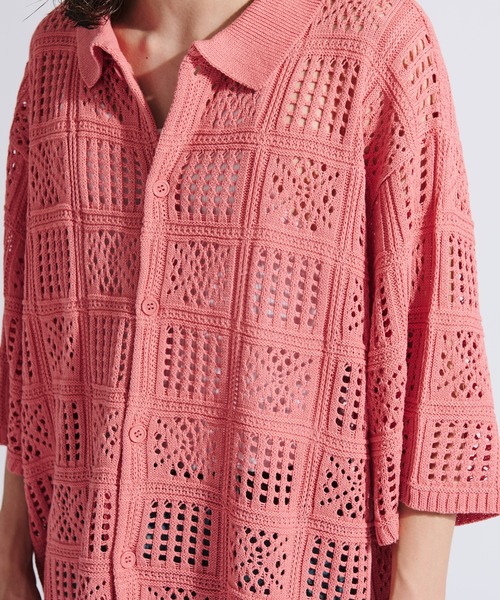 WETTEMPT シャツ CROCHET KNIT SHIRT / クロシェニットシャツ