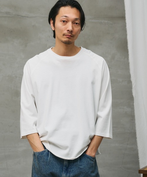 paradigm tシャツ 「paradigm」ガス焼き天竺七分袖ビッグラグランT