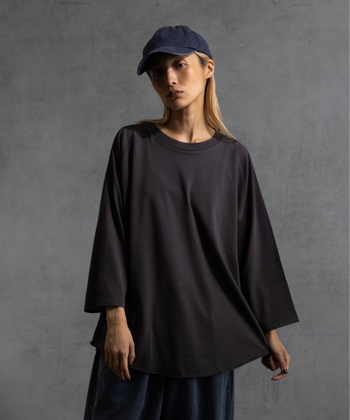 paradigm tシャツ 「paradigm」ガス焼き天竺七分袖ビッグラグランT