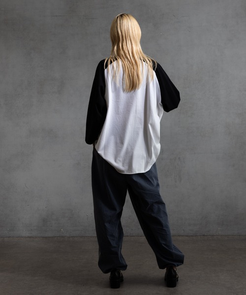 paradigm tシャツ 「paradigm」ガス焼き天竺七分袖ビッグラグランT