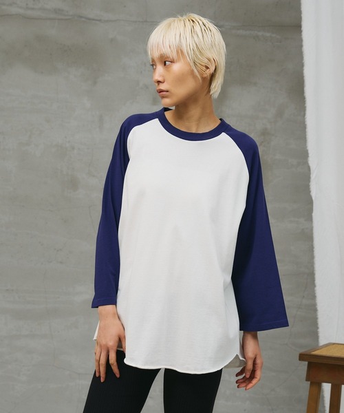 連れ去りBIGラグランTシャツ paradigm tシャツ 「paradigm」ガス焼き天竺七分袖ビッグラグランT