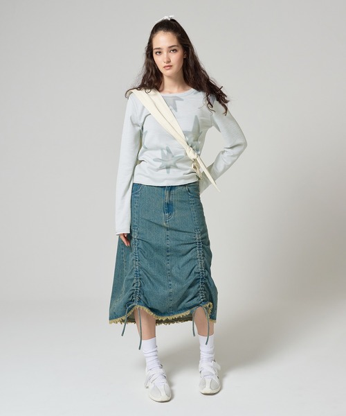 tina jojun プリント　Tシャツ　ノベルディ アイレット コンパクト Tシャツ TINA：JOJUN 全3色｜tnj531-1116