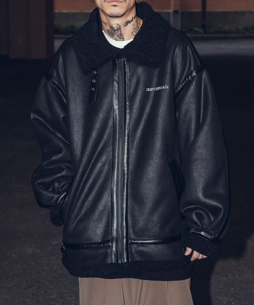 ムートンコート Subciety ムートンジャケット ムートンコート B-3 JKT メンズ