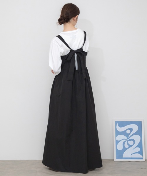 rosy monsterバックリボンジャンパースカート ネイビー HEILIS ジャンパースカート 「original」バックリボンジャンパー