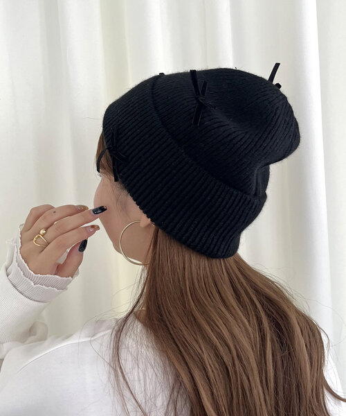 Perverze Scalloped Crochet Headdressニット帽 override（オーバーライド） ニット帽 ニットキャップ REC BEADS