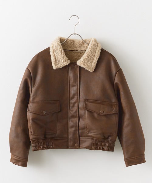Chick ブルゾン アウター ボア Boa Liner Fake Leather Blouson / 襟