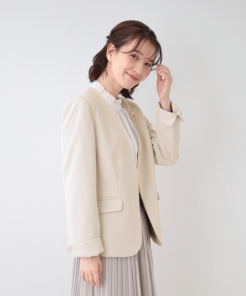 りあか　ジャケット3点セット トリアセハイテンションショールカラージャケット｜BIGI online