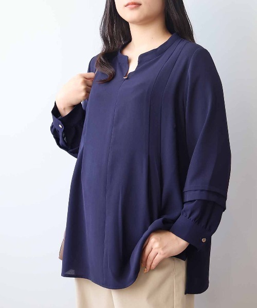 ブラウス シャツ 「接触冷感」「L〜5L 大きいサイズ」ストライプバンドカラーサイドタックブラウス 半袖 春夏 レディース 楽天市場】大きいサイズ レディース トップス シャツ ブラウス