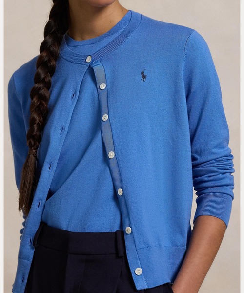 新品未使用✨現行 ポロラルフローレン コットンブレンドカーディガン レッド XS RALPH LAUREN(ラルフ ローレン)｜【POLO RALPH LAUREN】コットン