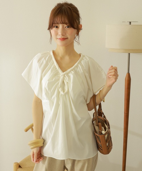 ブラウス シャツ twist wing sleeve blouse /ツイストデザイン ギャザー ウイングスリーブブラウス レディース ブラウス シャツ twist wing sleeve blouse /ツイストデザイン