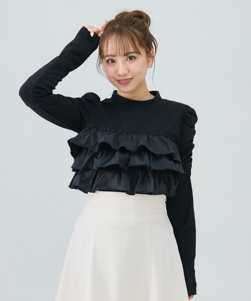 RESURRECTION　レディースLサイズ　フリルトップス　美品 REDYAZEL（レディアゼル） tシャツ 異素材フリルトップス レディース
