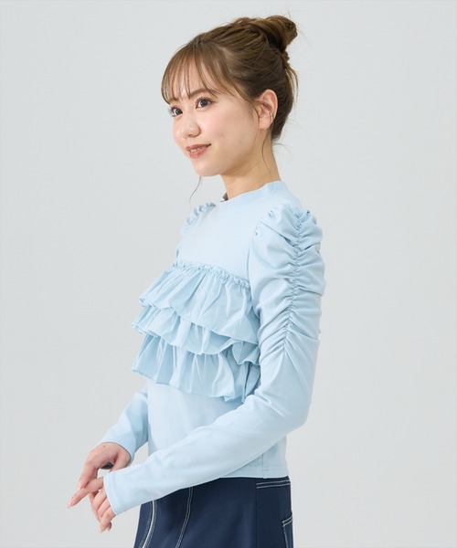 REDYAZEL（レディアゼル） tシャツ 異素材フリルトップス レディース