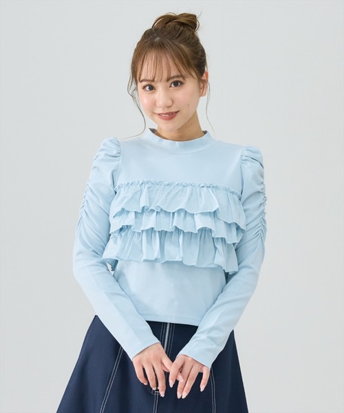 REDYAZEL（レディアゼル） tシャツ 異素材フリルトップス レディース