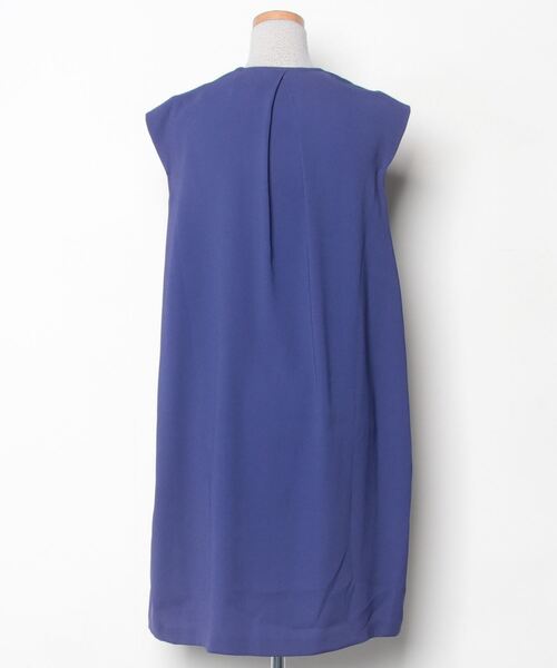 「AMACA」 半袖ワンピース 40 ネイビー レディース_画像2