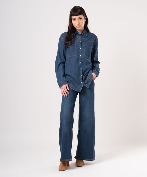 ★  Jeans★ ワイドデニム 麻混 青 レディース Levi's ジーンズ デニム デニムパンツ Levi's/リーバイス 318(TM