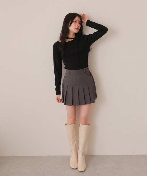 M DOLLY tシャツ one off shoulder choker tops/ワンオフショルダー