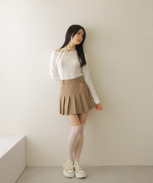 M DOLLY tシャツ one off shoulder choker tops/ワンオフショルダー