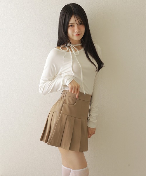 M DOLLY tシャツ one off shoulder choker tops/ワンオフショルダー