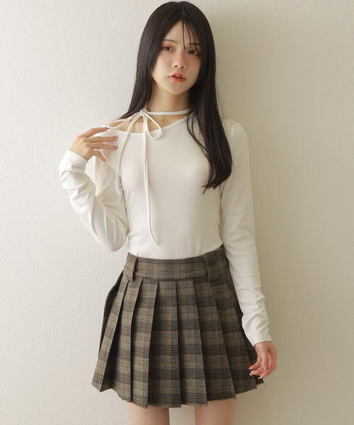 M DOLLY tシャツ one off shoulder choker tops/ワンオフショルダー