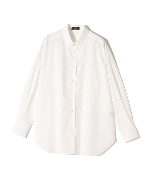 ブラウス シャツ SHIPS Primary Navy Label:コットン タイプライター ビッグ シャツ レディース