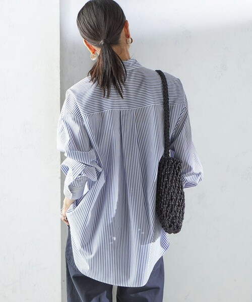 SHIPS Primary Navy Label:コットン タイプライター ビッグ シャツ SHIPS｜SHIPS Primary Navy Label:コットン タイプライター
