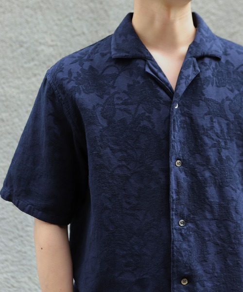 激レア GHERARDINI 長袖シャツ ペイズリー オーバーサイズ 日本製 MEN'S BIGI シャツ ペイズリージャカード/透かし柄オープン