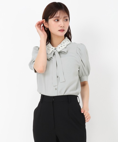 ミッシュマッシュ MISCH MASCH 2025SS 襟レースブラウス/MM528109 （WHITE） MISCH MASCH ミッシュマッシュ 2025SS 襟レースブラウス