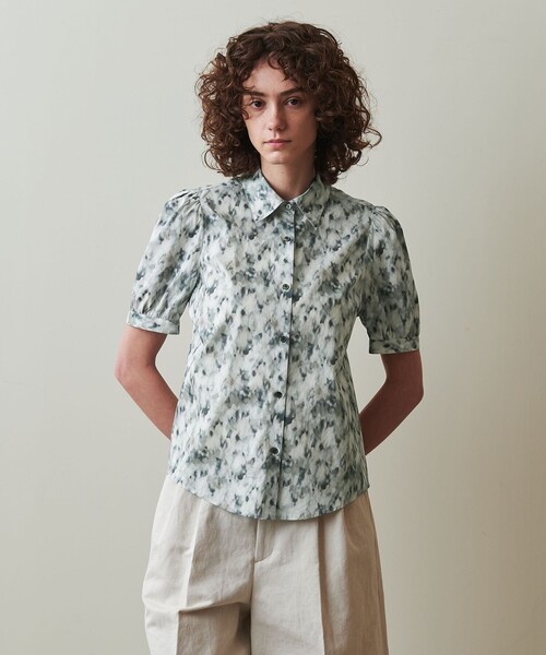 ブラウス シャツ 「Steven Alan」プリント パフスリーブ シャツ レディース
