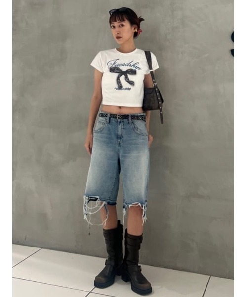tシャツ RIBBON COMPACT T/SH リボン コンパクト Tシャツ レディース SLY tシャツ RIBBON COMPACT T/SH リボン コンパクト Tシャツ