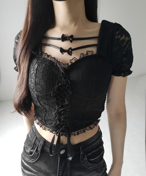 em.エムドット　Front Ribbon Blouse フロントリボンブラウス フロントリボンブラウス / Front ribbon blouse（シャツ/ブラウス