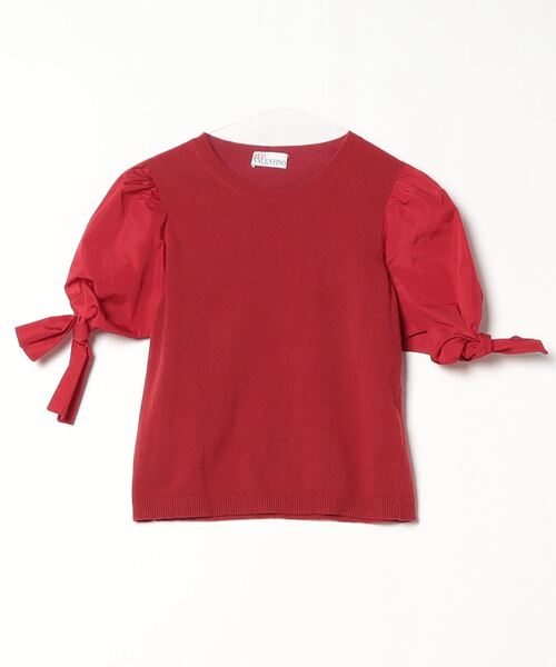 「RED VALENTINO」 半袖ニット X-SMALL レッド レディース