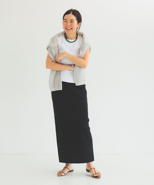 Demi-Luxe BEAMS シンプル タイト ニットスカート .M 36 Demi-Luxe BEAMS スカート シンプル タイト ニットスカート .M