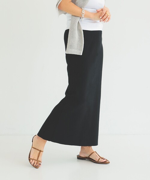 Demi-Luxe BEAMS シンプル タイト ニットスカート .M mi-mollet × Demi-Luxe BEAMS シンプルタイトニットスカート.M