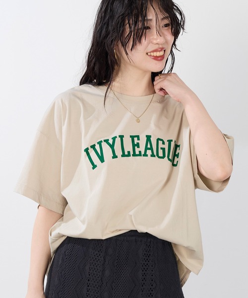 tシャツ IVYLEAGUE”ロゴT-shirt レディース