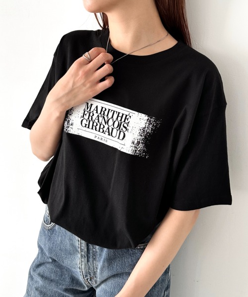 tシャツ MARITHE + FRANCOIS GIRBAUD(マリテフランソワジルボー)/ロゴプリント 半袖 Tシャツ/Marithe T-shir
