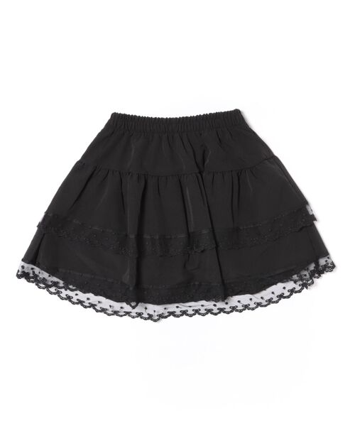 レースフリルスカート ブラック スカート レース フリル シュリンク加工 スカート : ZOZOTOWN Yahoo!店