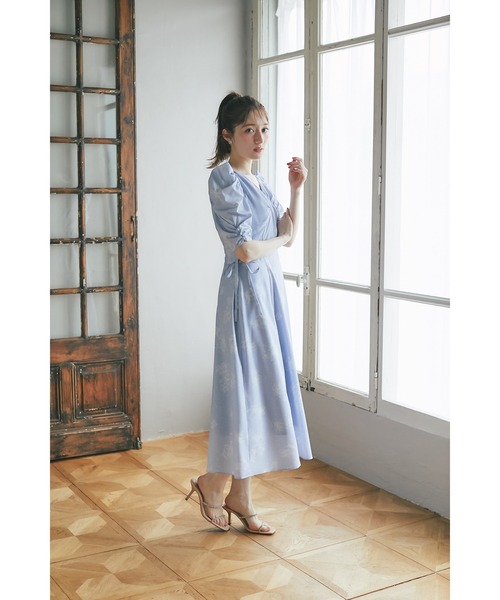 tocco closet ワンピース サイドリボン付きパワーショルダー