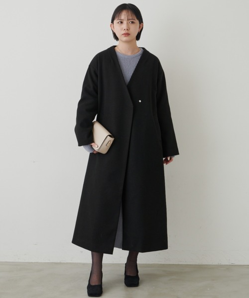 「Aunt Marie's」 ノーカラーコート - グレー レディース_画像2