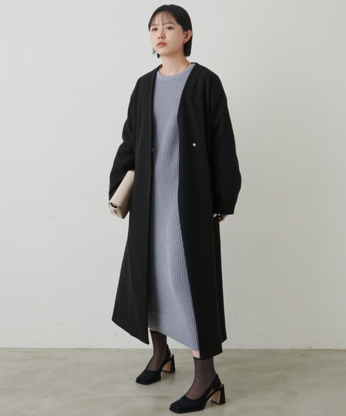 「Aunt Marie's」 ノーカラーコート - グレー レディース_画像3